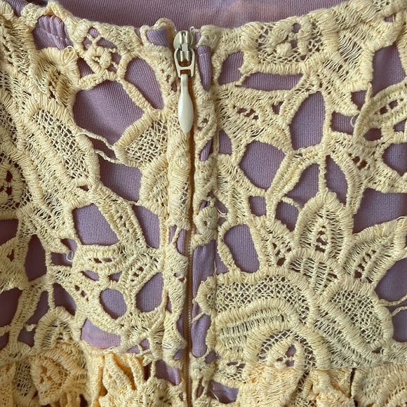 Yellow lace H&M midi dress. Size 4 - Picture 6 of 7